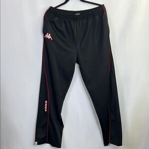 Kappa Black and Red Joggers with Athletic Design